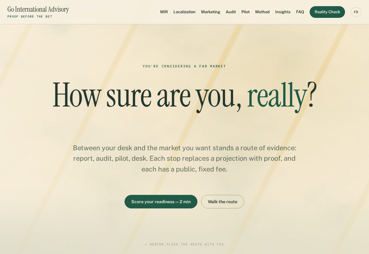 A market-entry evidence file used to test a B2B go-to-market strategy for one named market